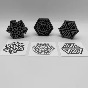 Hexagonal Geometric Styles 1-3 Foam Stamp Artist Tools